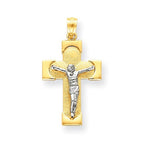 Indlæs billede til gallerivisning 14k Gold Two Tone Crucifix Cross Pendant Charm - [cklinternational]
