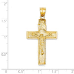 Загрузить изображение в средство просмотра галереи, 14k Yellow Gold Cross Crucifix Open Back Pendant Charm - [cklinternational]
