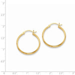 Carica l&#39;immagine nel visualizzatore di Gallery, 14K Yellow Gold 25mmx2.75mm Classic Round Hoop Earrings
