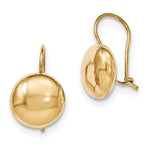 Carregar imagem no visualizador da galeria, 14k Yellow Gold Round Button 12mm Kidney Wire Button Earrings
