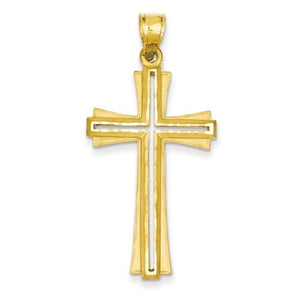 14k Yellow Gold Latin Cross Pendant Charm - [cklinternational]