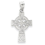 將圖片載入圖庫檢視器 14k White Gold Celtic Cross Pendant Charm
