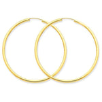 이미지를 갤러리 뷰어에 로드 , 14K Yellow Gold 45mm x 2mm Round Endless Hoop Earrings
