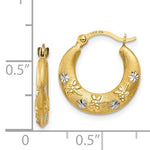 Charger l&#39;image dans la galerie, 14K Yellow Gold Two Tone Dragonfly Stars Hoop Earrings
