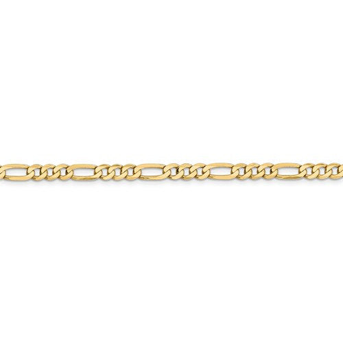 14K Yellow Gold 4.75mm Flat Figaro Bracelet Anklet Choker Necklace Pendant Chain