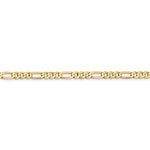 画像をギャラリービューアに読み込む, 14K Yellow Gold 4.75mm Flat Figaro Bracelet Anklet Choker Necklace Pendant Chain
