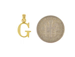 Carica l&#39;immagine nel visualizzatore di Gallery, 14K Yellow Gold Uppercase Initial Letter G Block Alphabet Pendant Charm
