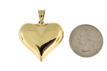 Φόρτωση εικόνας στο εργαλείο προβολής Συλλογής, 14k Yellow Gold Large Puffed Heart Hollow 3D Pendant Charm - [cklinternational]
