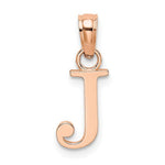 Φόρτωση εικόνας στο εργαλείο προβολής Συλλογής, 14K Rose Gold Uppercase Initial Letter J Block Alphabet Pendant Charm
