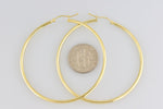 Indlæs billede til gallerivisning 14K Yellow Gold 48mmx2mm Lightweight Classic Round Hoop Earrings
