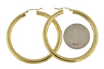 Lataa kuva Galleria-katseluun, 14K Yellow Gold Large Classic Round Hoop Earrings 50mmx4mm
