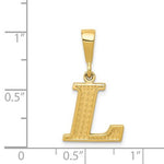 Carregar imagem no visualizador da galeria, 14K Yellow Gold Uppercase Initial Letter L Block Alphabet Pendant Charm
