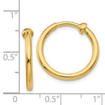 이미지를 갤러리 뷰어에 로드 , 14k Yellow Gold 18mm x 2mm Non Pierced Round Hoop Earrings
