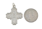 Ladda upp bild till gallerivisning, Sterling Silver Cruciform Cross Four Way Medal Pendant Charm
