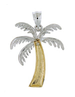 Afbeelding in Gallery-weergave laden, 14k Gold Two Tone Palm Tree Pendant Charm
