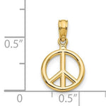 Cargar imagen en el visor de la galería, 14k Yellow Gold Peace Sign Symbol Small 3D Pendant Charm
