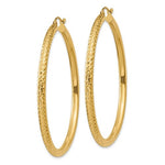 Load image into Gallery viewer, 14K Yellow Gold Large Diamond Cut Classic Round Hoop Earrings 50mm x 3mm
