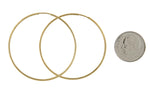 Charger l&#39;image dans la galerie, 14K Yellow Gold 41mm x 1.5mm Endless Round Hoop Earrings
