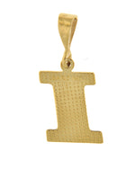 Afbeelding in Gallery-weergave laden, 14K Yellow Gold Uppercase Initial Letter I Block Alphabet Pendant Charm

