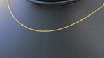 Lataa video gallerian katseluohjelmaan 14k Yellow Gold 0.50mm Thin Cable Rope Necklace Pendant Chain
