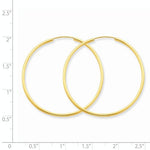 Kép betöltése a galériamegjelenítőbe: 14K Yellow Gold 36mm x 1.5mm Endless Round Hoop Earrings
