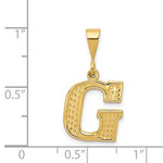 將圖片載入圖庫檢視器 14K Yellow Gold Uppercase Initial Letter G Block Alphabet Pendant Charm
