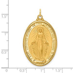 Afbeelding in Gallery-weergave laden, 14k Yellow Gold Blessed Virgin Mary Miraculous Medal Oval Large Pendant Charm
