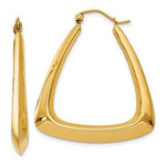 Charger l&#39;image dans la galerie, 14K Yellow Gold Geometric Style Design Triangle Hoop Earrings
