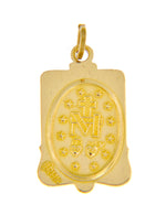 Kép betöltése a galériamegjelenítőbe: 14k Yellow Gold Blessed Virgin Mary Miraculous Medal Rectangle Pendant Charm
