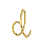 Indlæs billede til gallerivisning 14k Yellow Gold Initial Letter D Cursive Chain Slide Pendant Charm
