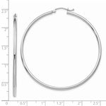 將圖片載入圖庫檢視器 14K White Gold 55mm x 2mm Classic Round Hoop Earrings
