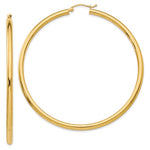 Lataa kuva Galleria-katseluun, 10K Yellow Gold 65mm x 3mm Classic Round Hoop Earrings
