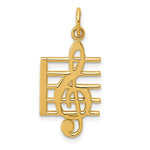 Carica l&#39;immagine nel visualizzatore di Gallery, 14k Yellow Gold Music Treble Clef Symbol Pendant Charm
