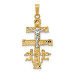 Lataa kuva Galleria-katseluun, 14k Gold Two Tone Caravaca Crucifix Cross Pendant Charm
