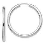Charger l&#39;image dans la galerie, 14K White Gold 35mm x 3mm Round Endless Hoop Earrings
