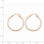 Carica l&#39;immagine nel visualizzatore di Gallery, 14K Rose Gold 30mm x 2mm Classic Round Hoop Earrings
