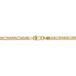 將圖片載入圖庫檢視器 14K Yellow Gold 2.75mm Flat Figaro Bracelet Anklet Choker Necklace Pendant Chain
