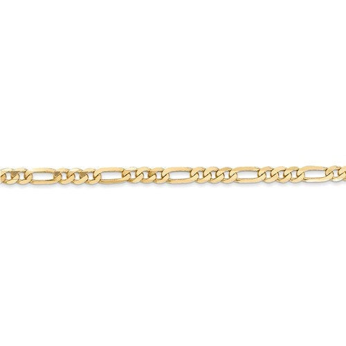 14K Yellow Gold 3mm Flat Figaro Bracelet Anklet Choker Necklace Pendant Chain