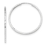 Charger l&#39;image dans la galerie, 14K White Gold 34mmx1.35mm Square Tube Round Hoop Earrings
