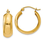 Charger l&#39;image dans la galerie, 14K Yellow Gold 20mm x 7mm Classic Round Hoop Earrings
