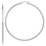 Ladda upp bild till gallerivisning, 14k White Gold 67mm x 2.5mm Large Classic Round Hoop Earrings
