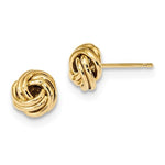 Kép betöltése a galériamegjelenítőbe: 14k Yellow Gold 9mm Classic Love Knot Stud Post Earrings
