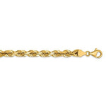 Lataa kuva Galleria-katseluun, 14k Yellow Gold 6.5mm Diamond Cut Rope Bracelet Anklet Choker Necklace Pendant Chain
