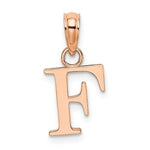 Φόρτωση εικόνας στο εργαλείο προβολής Συλλογής, 14K Rose Gold Uppercase Initial Letter F Block Alphabet Pendant Charm

