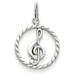 Afbeelding in Gallery-weergave laden, 14k White Gold Music Treble Clef Symbol Pendant Charm

