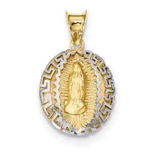 14k Gold Two Tone Our Lady of Guadalupe Pendant Charm