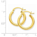 Ladda upp bild till gallerivisning, 14K Yellow Gold 19mm x 3mm Classic Round Hoop Earrings
