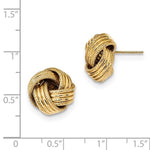Φόρτωση εικόνας στο εργαλείο προβολής Συλλογής, 14k Yellow Gold 14mm Classic Love Knot Stud Post Earrings
