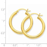 画像をギャラリービューアに読み込む, 14K Yellow Gold 25mm x 3mm Classic Round Hoop Earrings
