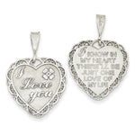 Afbeelding in Gallery-weergave laden, 14k White Gold I Love You Heart Reversible Pendant Charm
